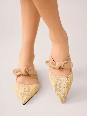 CUCCOO CHICEST Comfortable Pointed-Toe Sweet Style Streetwear Women's Flat Sandals With Bowknot And Hollow-Out Design