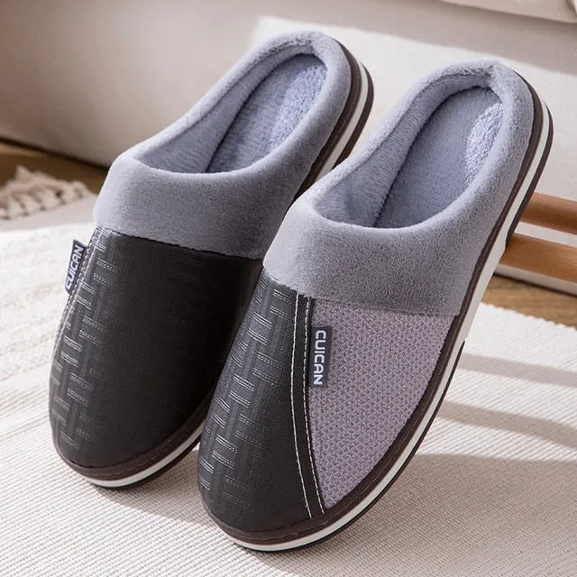 Cuzcare Fur Slippers For Men Anti-slip Comfy Indoor Footwear
