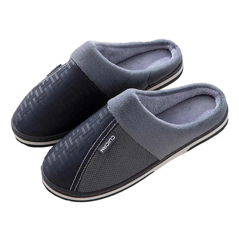 Cuzcare Fur Slippers For Men Anti-slip Comfy Indoor Footwear