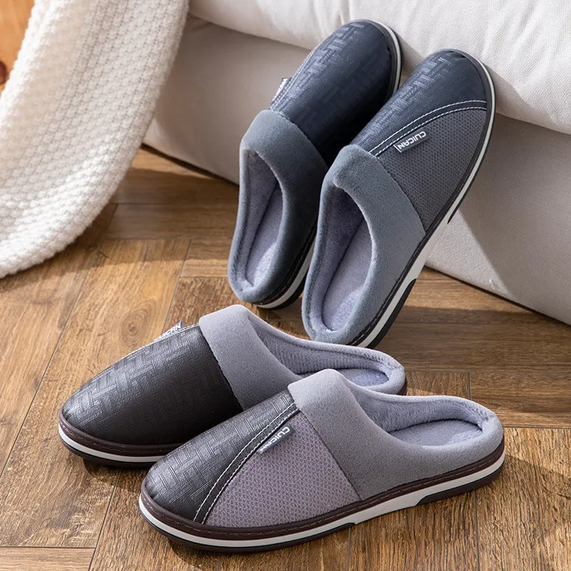 Cuzcare Fur Slippers For Men Anti-slip Comfy Indoor Footwear