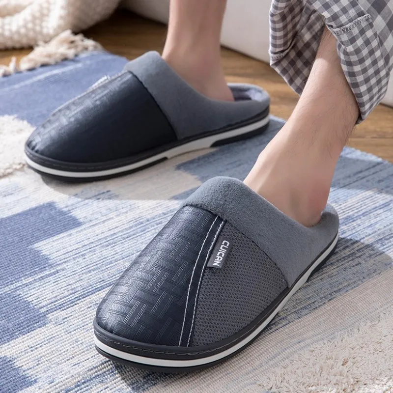 Cuzcare Fur Slippers For Men Anti-slip Comfy Indoor Footwear