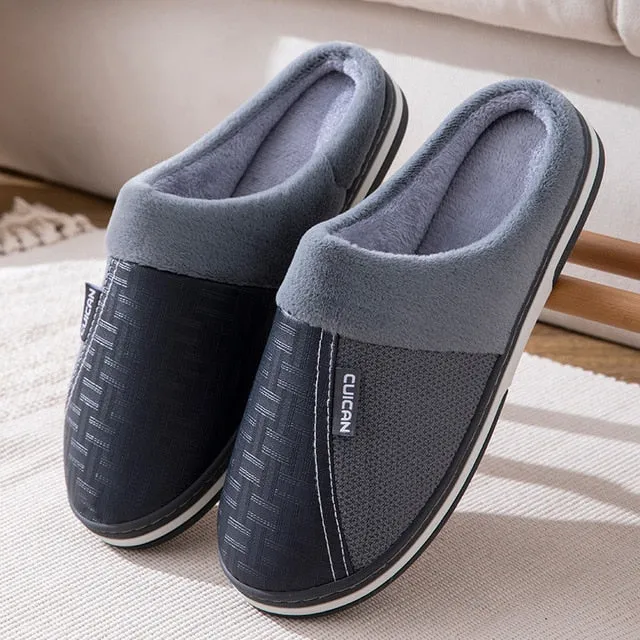 Cuzcare Fur Slippers For Men Anti-slip Comfy Indoor Footwear
