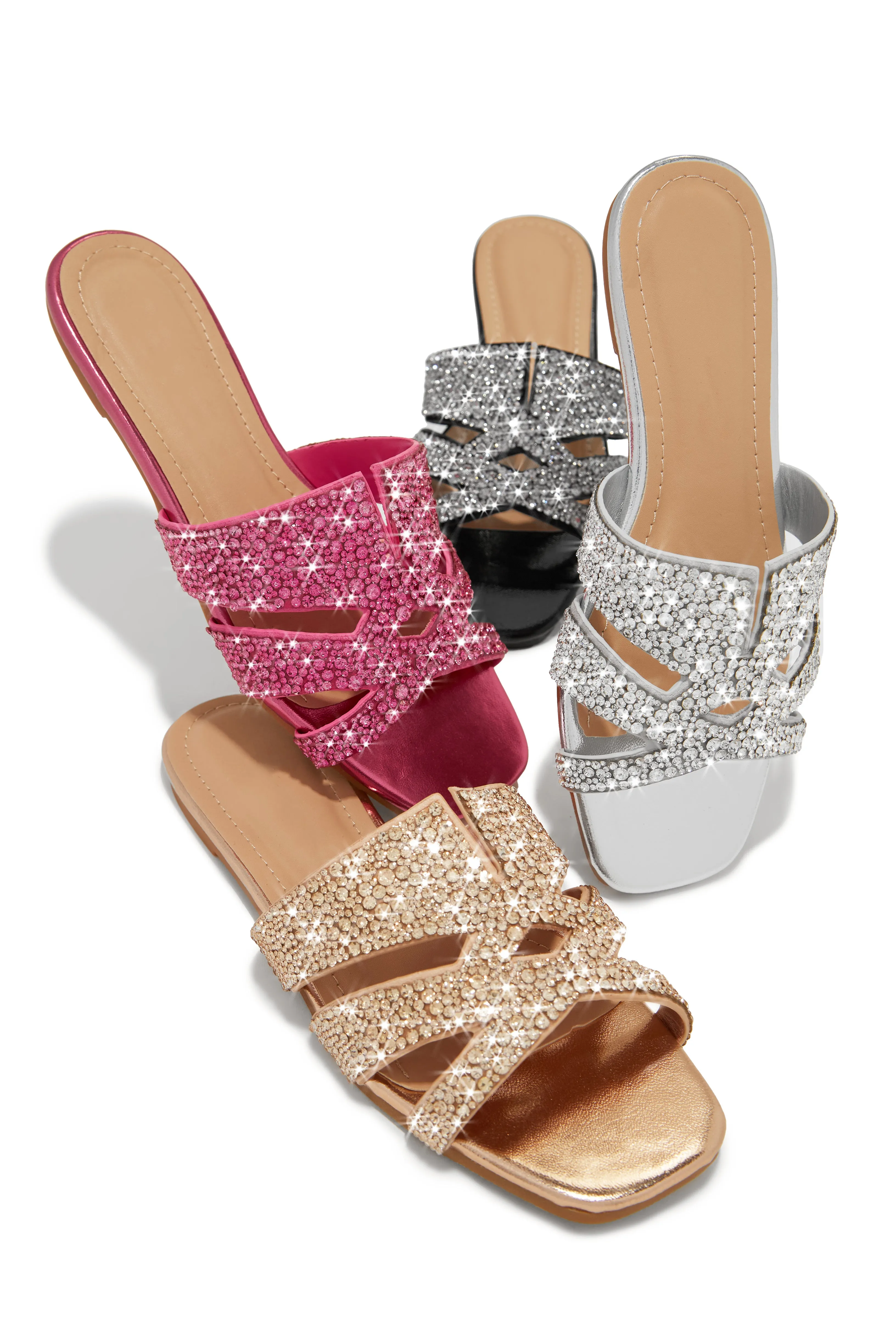 Destination Dreams Embellished Slip On Sandals - Black