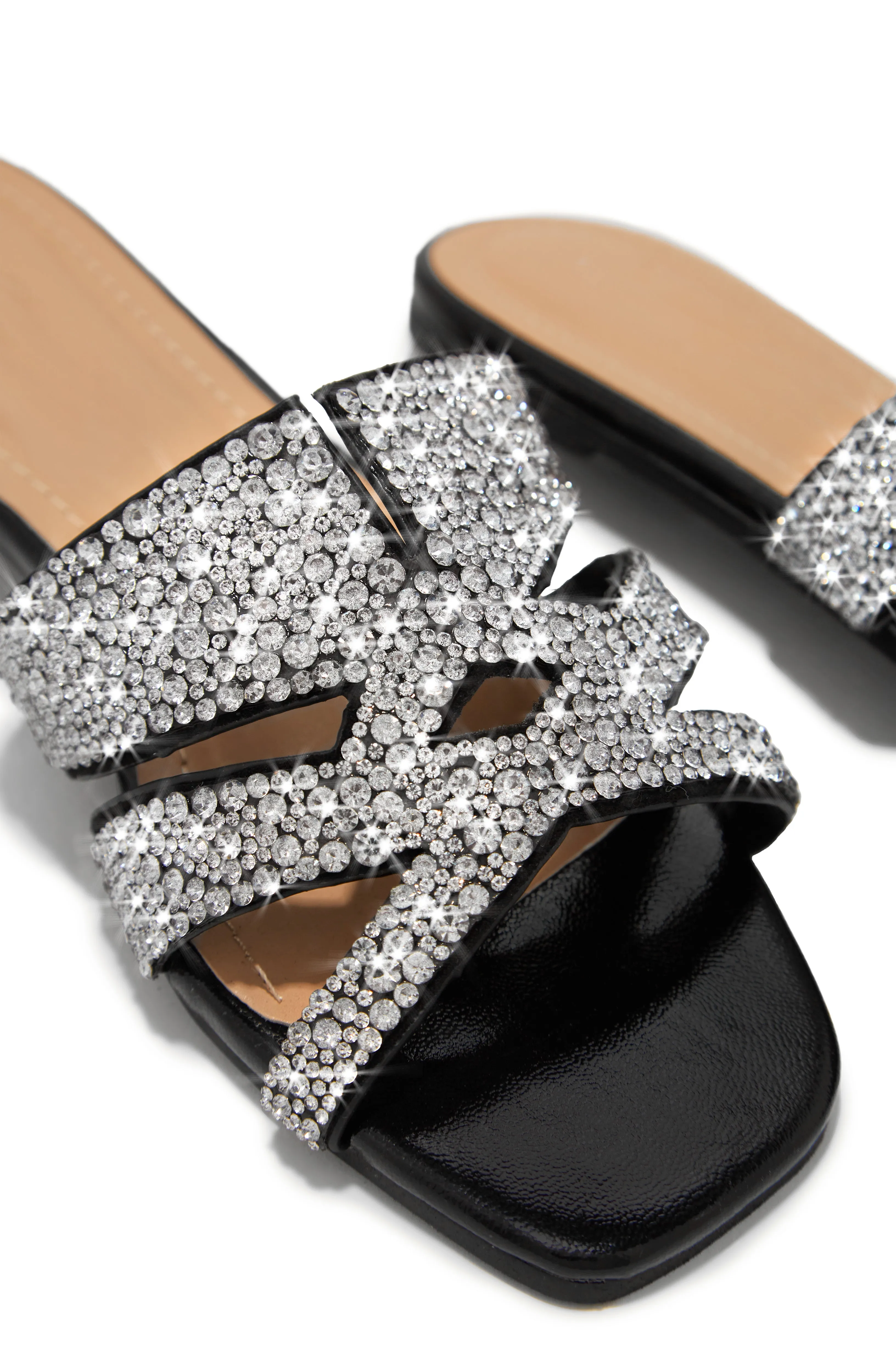 Destination Dreams Embellished Slip On Sandals - Black