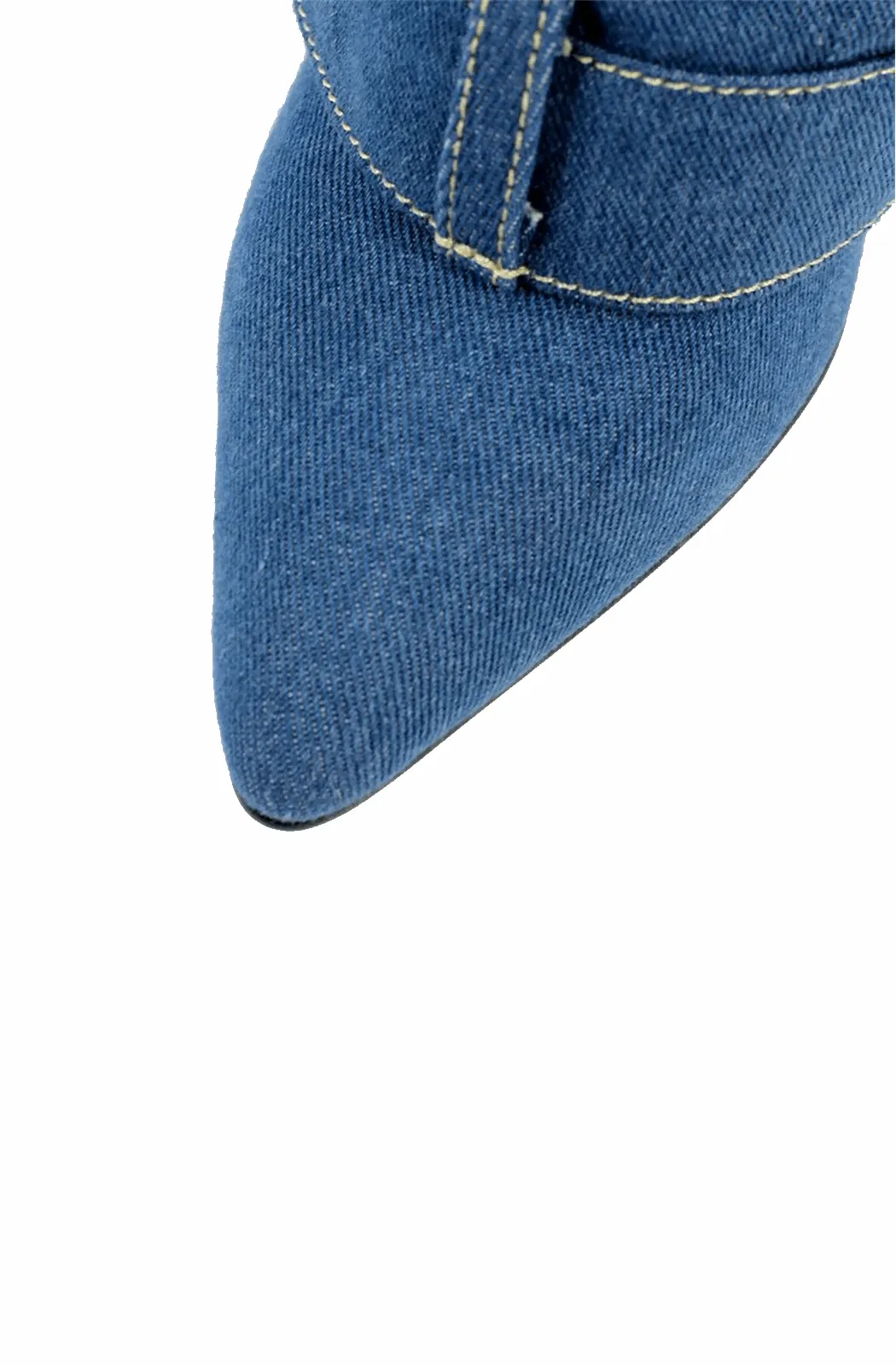Fold over denim boots