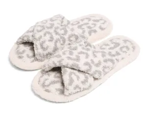 Gray Leopard Slippers