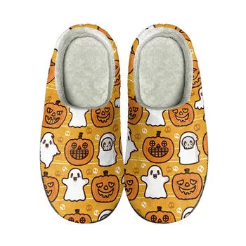 Halloween Print on Demand Artwork Cozy Cotton House Slippers (Unisex)