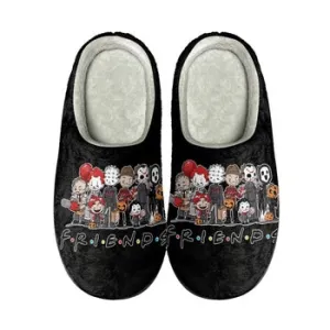 Halloween Print on Demand Artwork Cozy Cotton House Slippers (Unisex)