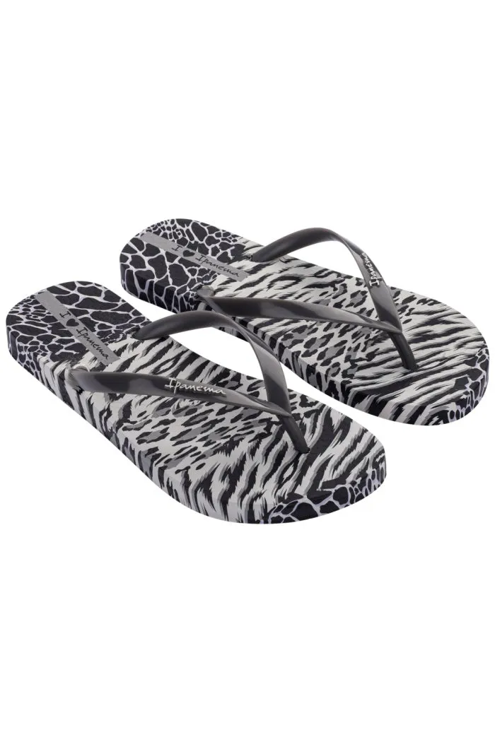 Ipanema Women's Animal Sandals in Grey Black