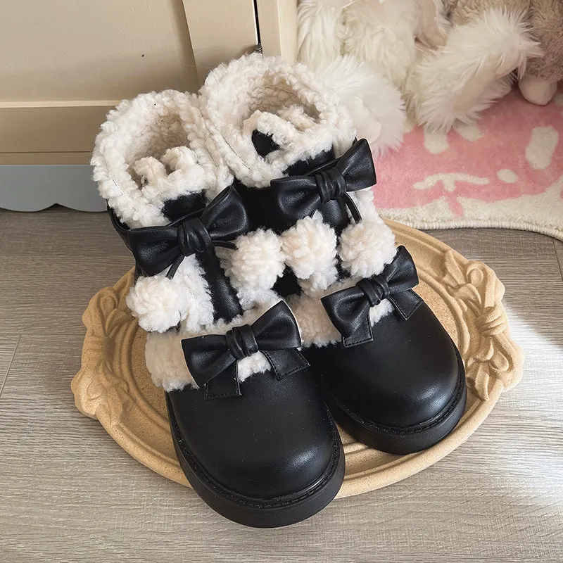 Kawaii Soft Girl Lolita Style Round Toe Snow Boots