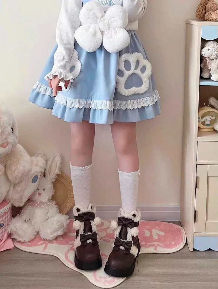 Kawaii Soft Girl Lolita Style Round Toe Snow Boots