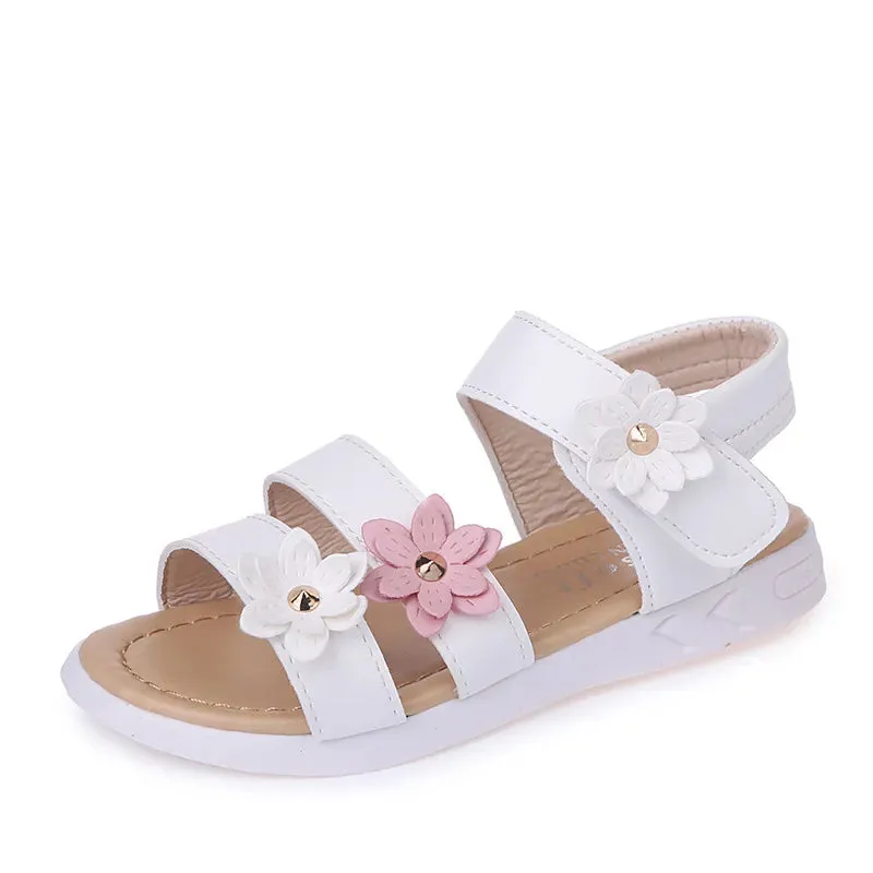 Kids Lace Bow Sandals Cute Girls Colorful Rhinestone Sandals Children's Princess Party Sandals - YGSD50615