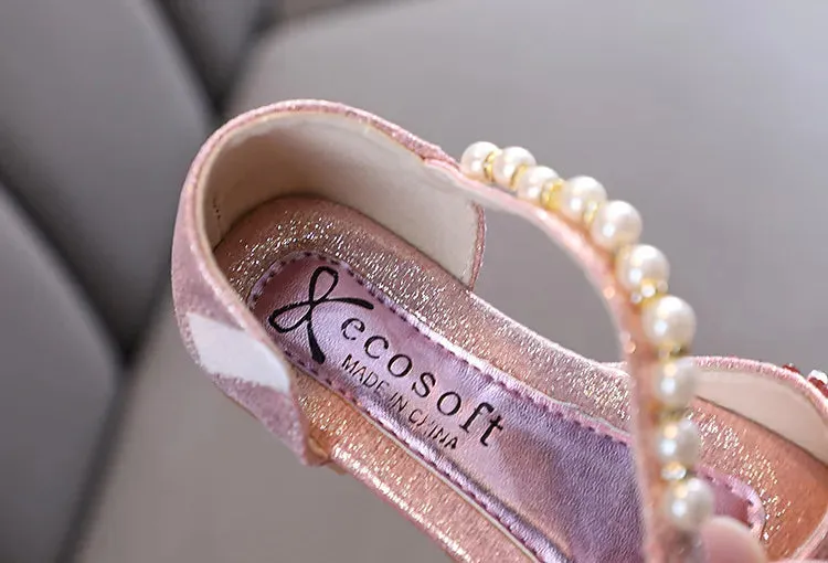 Kids Lace Bow Sandals Cute Girls Colorful Rhinestone Sandals Children's Princess Party Sandals - YGSD50615