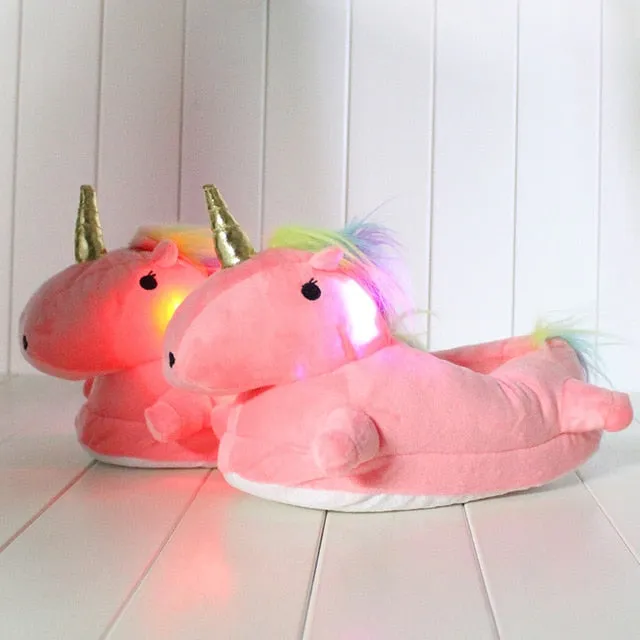 Kids Light Up Unicorn Slippers