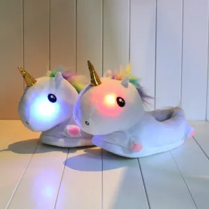 Kids Light Up Unicorn Slippers