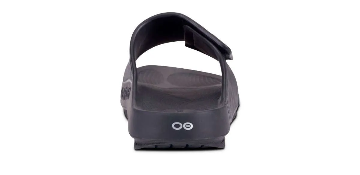 OOFOS Mens OOahh Sport Flex Sandal Black Matte