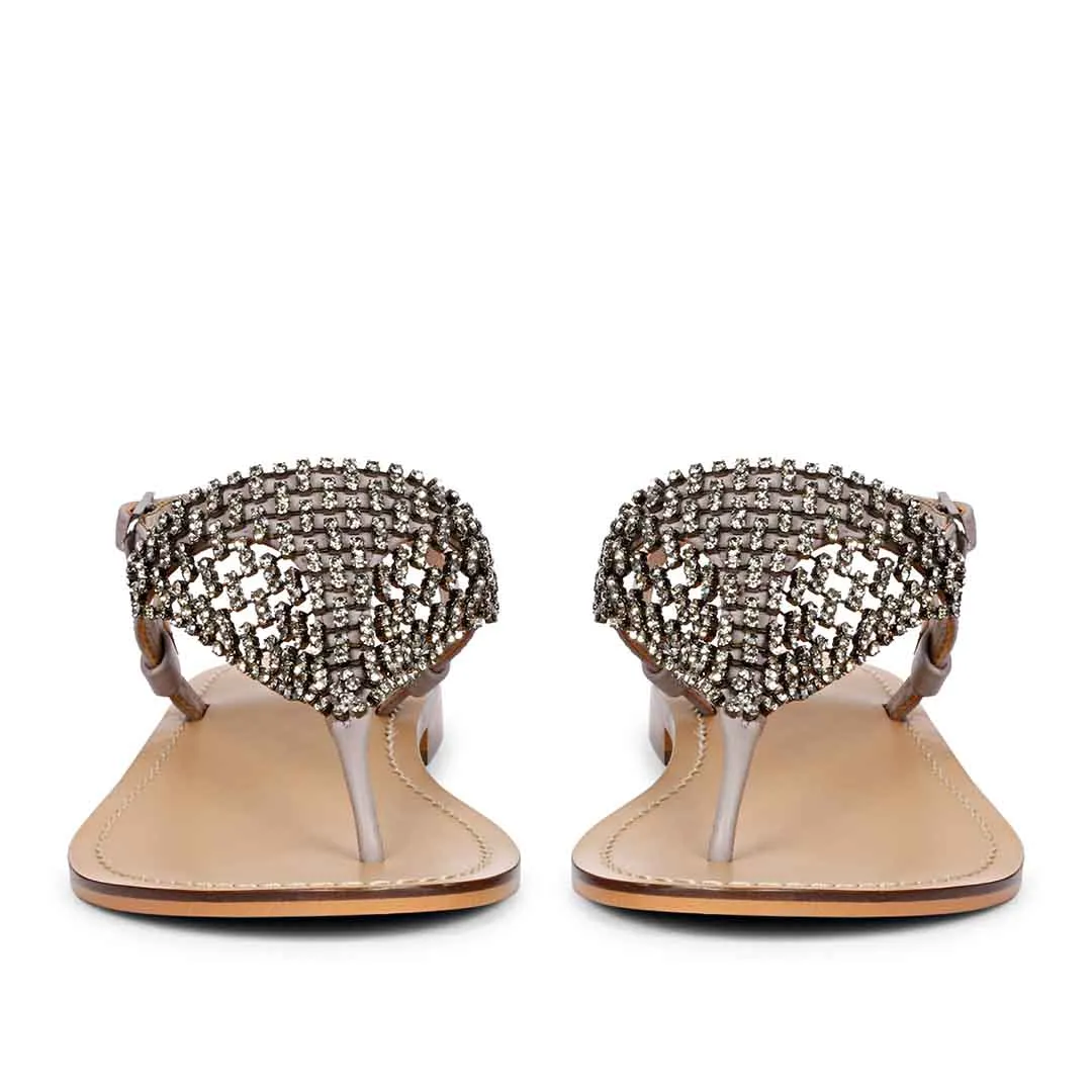 Saint Serena Stone Decore Lilac Leather Flats