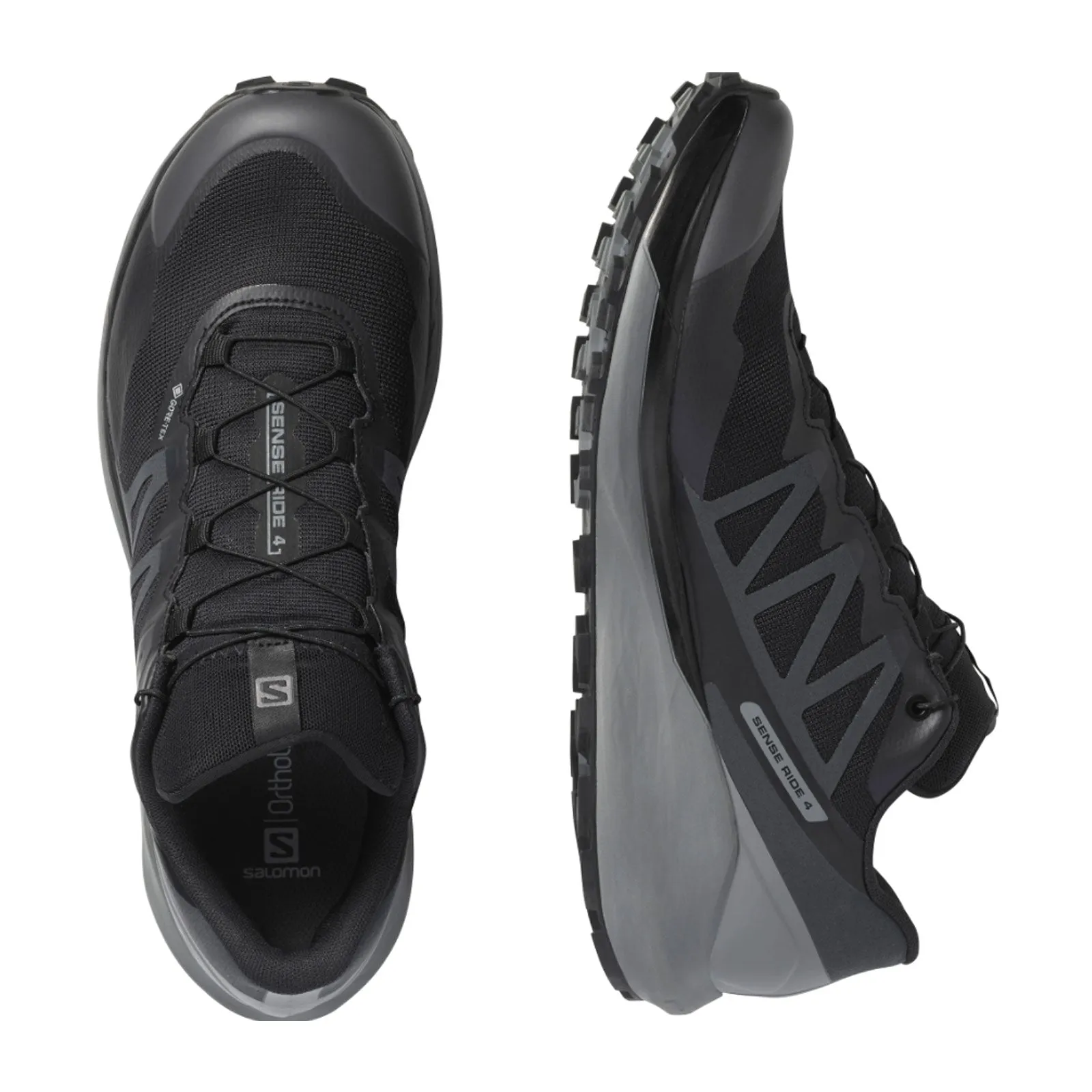 Salomon Sense Ride 4 Invisible Fit GTX Running Shoe (Men) - Black/Quiet Shade/Black