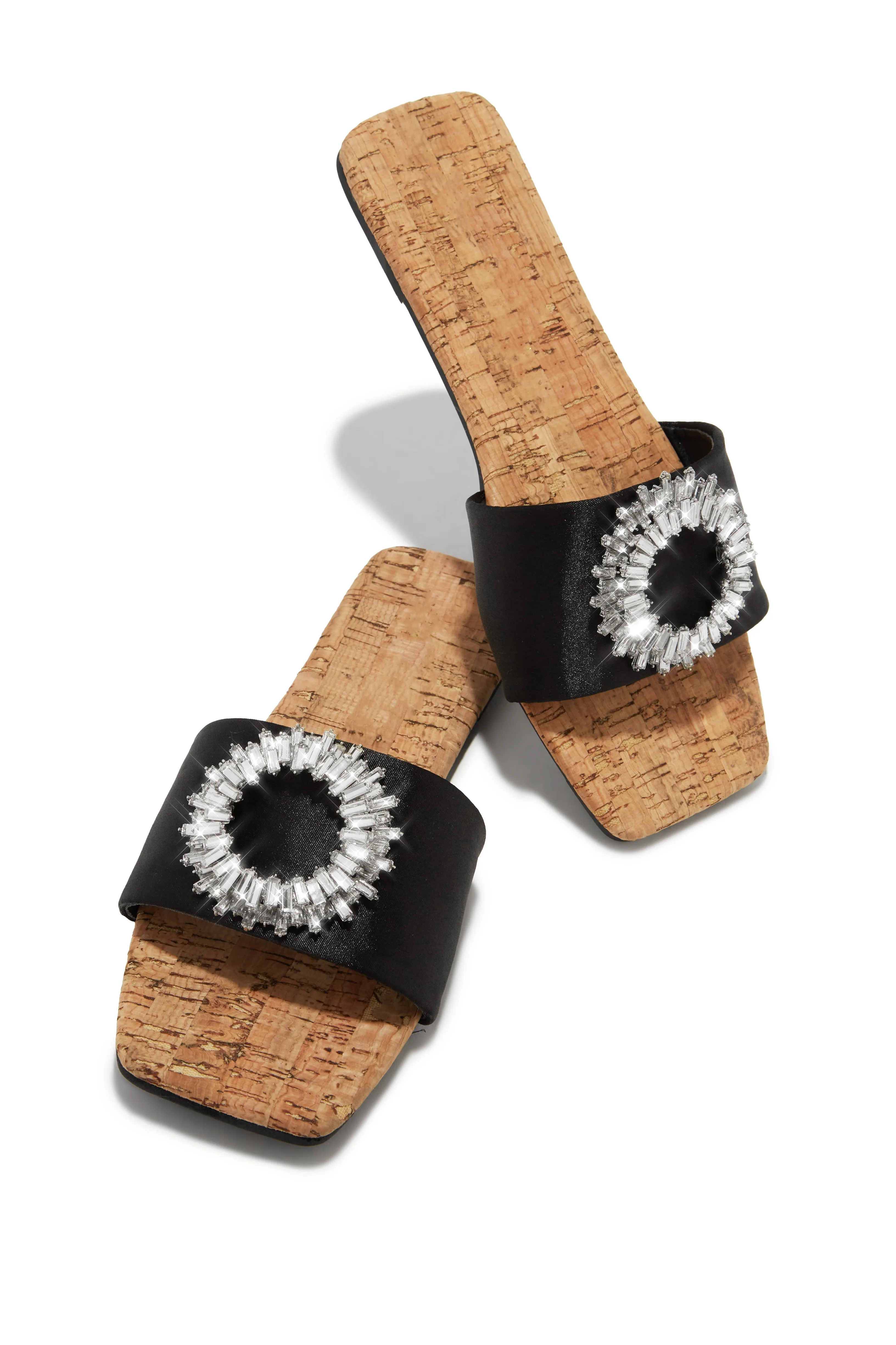 St. Tropez Getaway Embellished Slip On Sandals - Black
