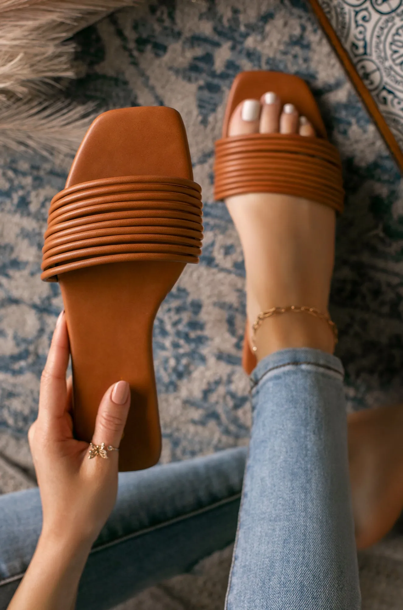 Sun Chaser Slip On Sandals - Gold