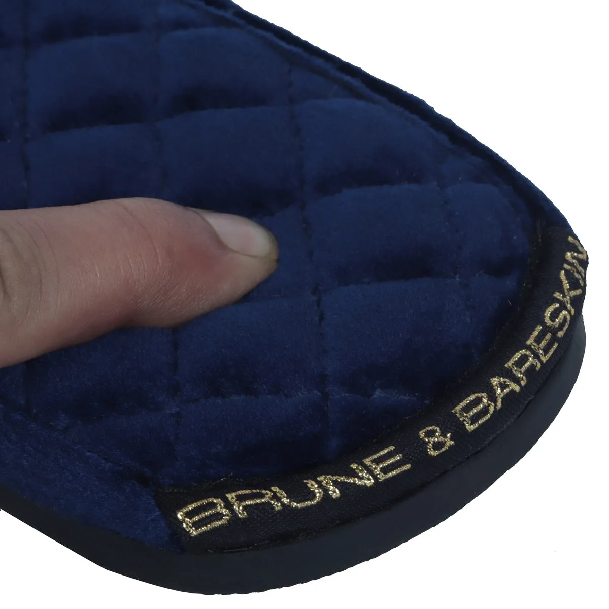 Super Soft Slide-in Slippers in Blue Italian Velvet