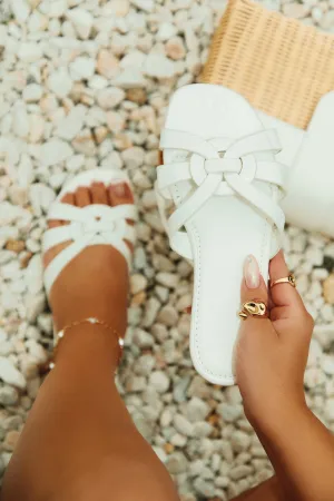 Weekend Vibes Slip On Sandals - White