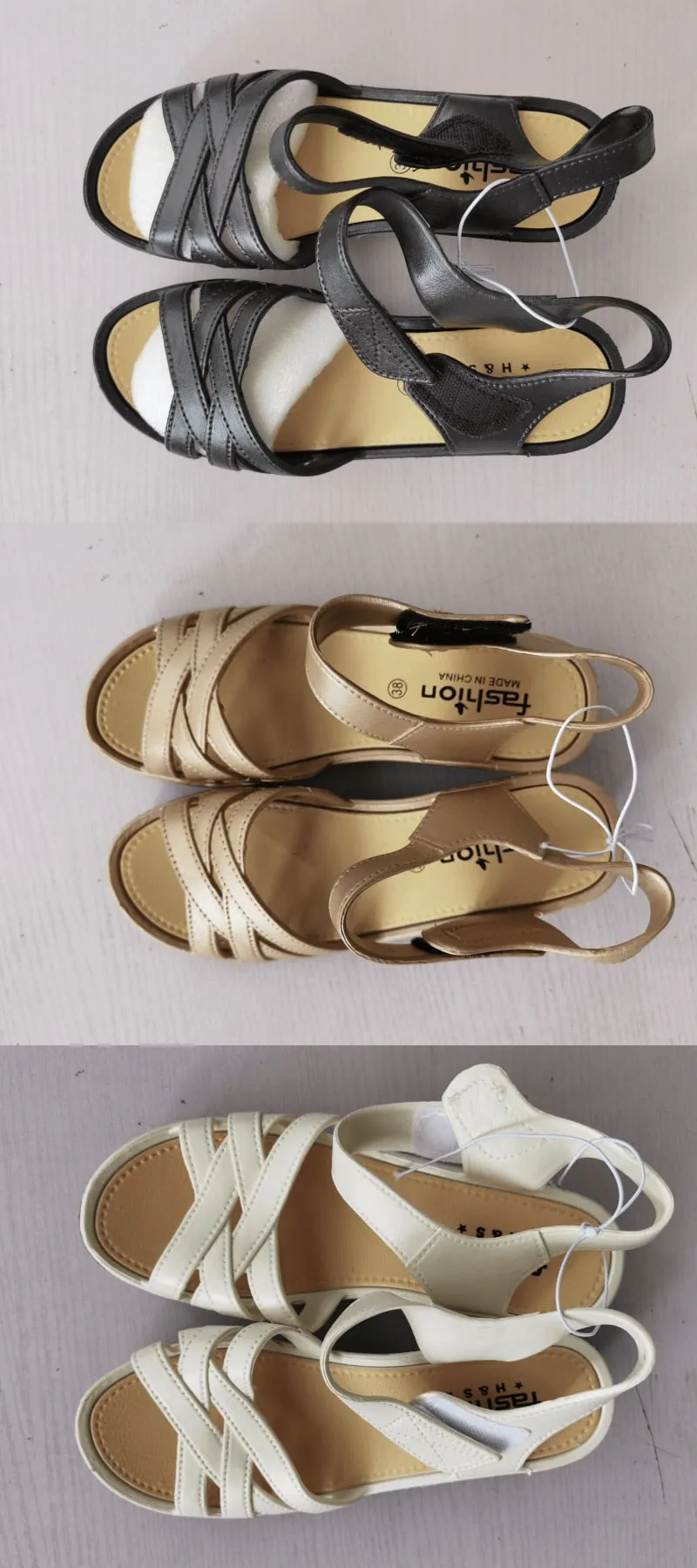 Women Sandals Summer Shoes 4cm Heels Casual Pu Platform Sandals - WSD50206