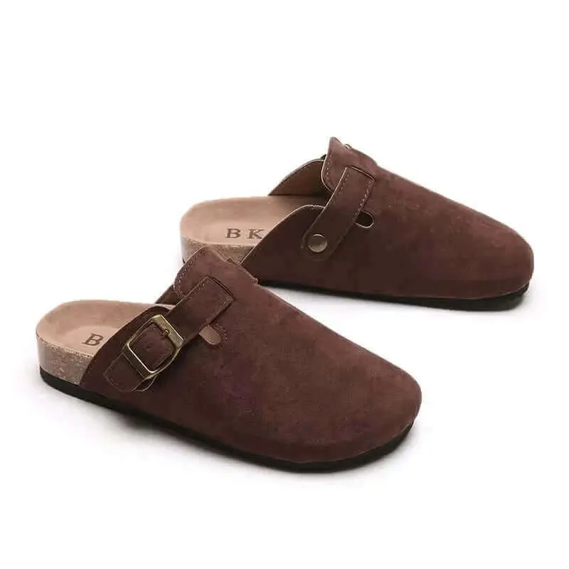 Women's Shoes Women's Closed Toe Slippers Cow Suede Leather Clogs