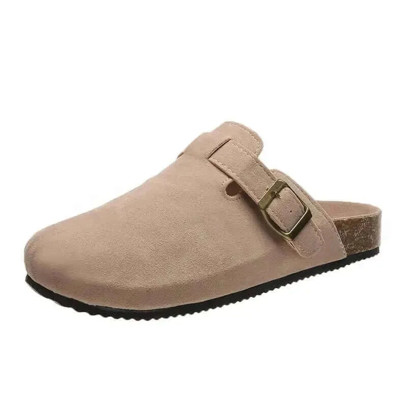 Women's Shoes Women's Closed Toe Slippers Cow Suede Leather Clogs